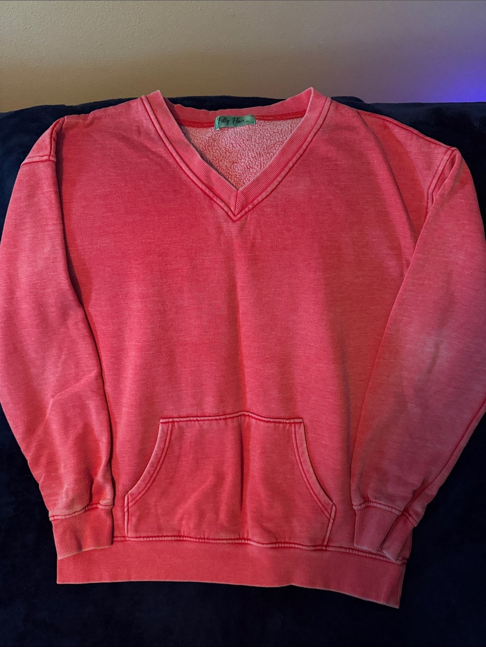 Filly Flair Cozy Campfire Red V-Neck Pullover Sweatshirt
